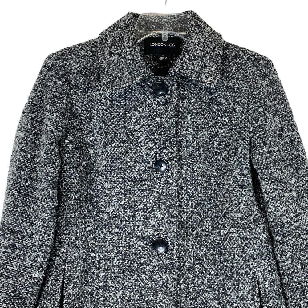 London Fog Blended Wool Coat  Black and White  size Small - Picture 4 of 9